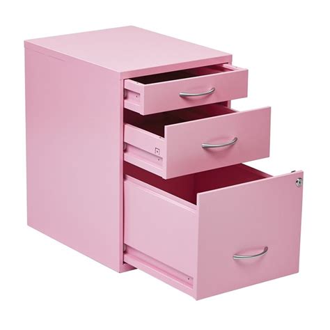 pink metal file cabinet